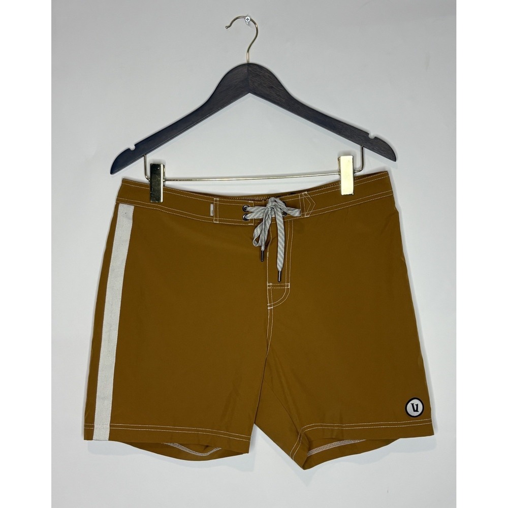 VUORI Puerto Board Short Swim Trunks 6" Inseam Men 32 Dark Golden V3004